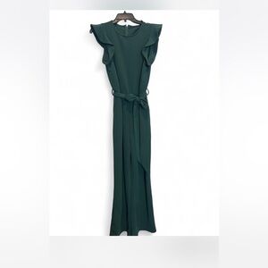 Elegant Green Ruffle Sleeve jumpsuit